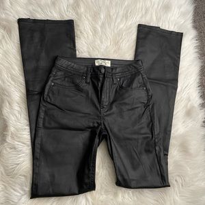 Free People faux leather flare pants.